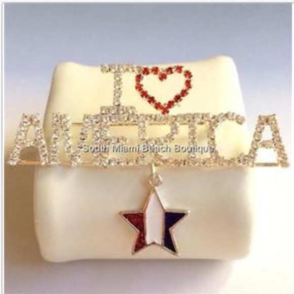 Silver Patriotic USA Flag Pin Brooch American US - Picture 3 of 8